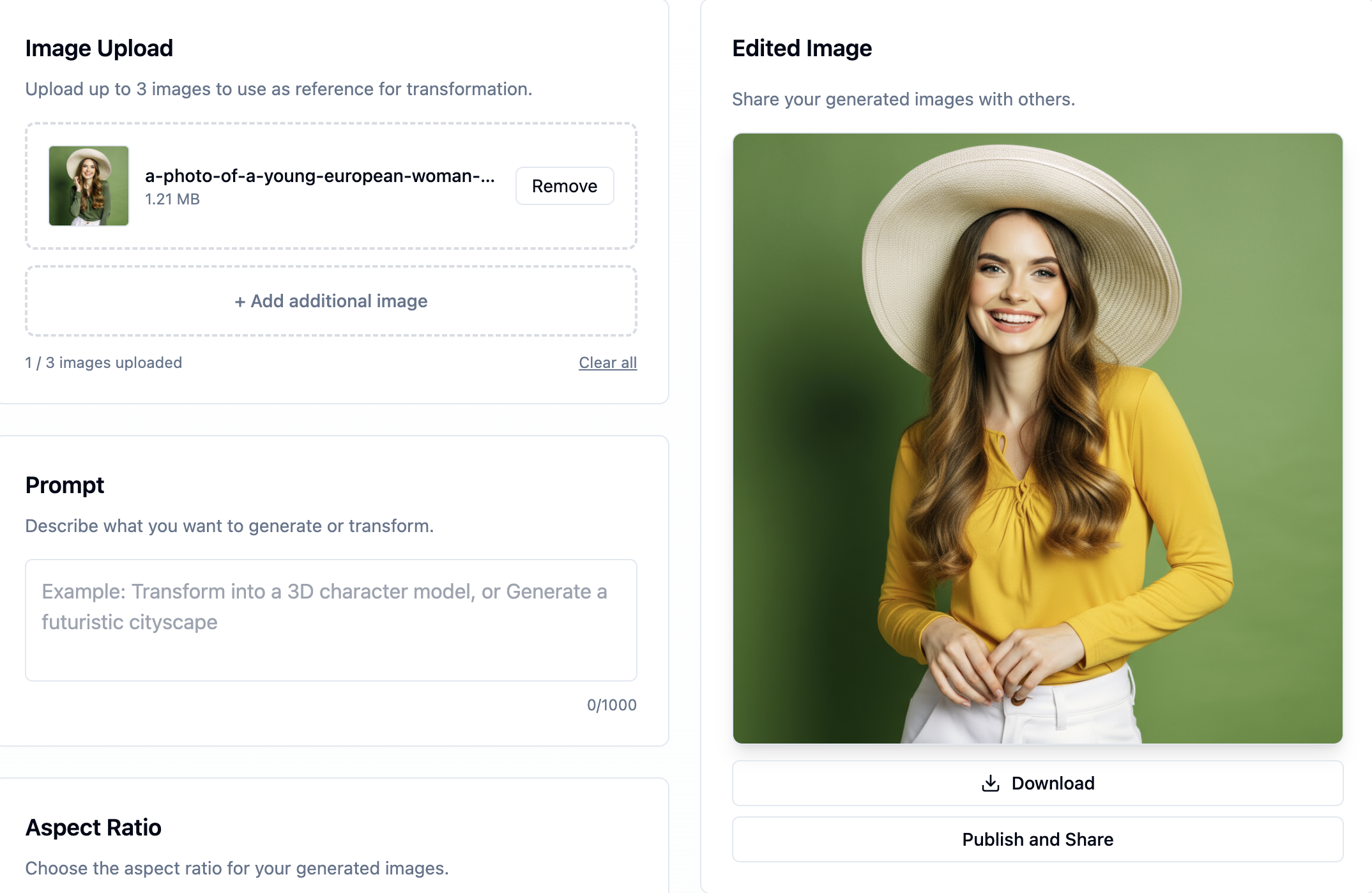 Example of AI editing transformation showing before and after results